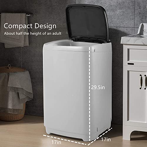 Tinfancy Portable Washer and Dryer Combo - 15.5 LBs 1.7 Cu.ft Compact Washing Machine and Dryer, 2-in-1 Automatic Small Laundry Appliances with Drain Pump for Apartment RV Dorm, 10 Programs 8 Water Level