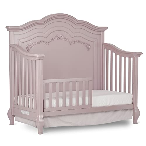 Evolur Aurora 5-in-1 Convertible Crib, Dusty Rose, Greenguard Gold Certified