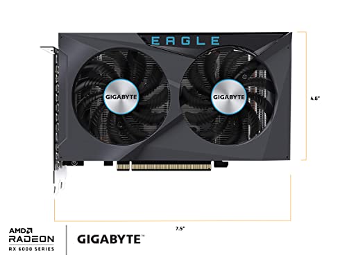 GIGABYTE Radeon RX 6400 Eagle 4G Graphics Card, WINDFORCE 2X Cooling System, 4GB 64-bit GDDR6, GV-R64EAGLE-4GD Video Card