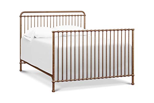 Million Dollar Baby Classic Winston 4-in-1 Convertible Metal Crib in Vintage Gold, Greenguard Gold Certified