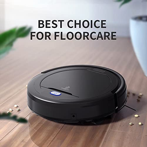 Robotic Vacuum Cleaner, Automatic Robot Vacuum, Long Hair Tangle-Free Super Thin Robot Cleaner 90min Working Suitable for Tiles,Wooden Floor, Low Pile Carpet Tangle-Free Perfect Pets Hair