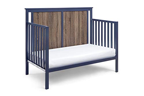 Suite Bebe Connelly 4 in 1 Convertible Crib in Midnight Blue with Vintage Walnut
