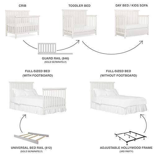 Sweetpea Baby Red Wood 4-in-1 Convertible Crib in Weathered White, Greenguard Gold Certified , 58x30x47 Inch (Pack of 1)