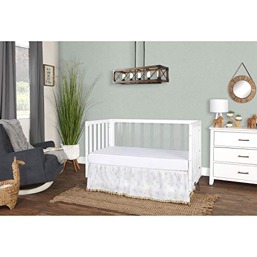 Evolur Acrylic Millennium 4-in-1 Convertible Crib I Modern Full Size Crib I Baby Crib I Easily Coverts to Toddler Bed & Dayday I  Adjustable Mattress Support Base I Acrylic Slats I in White to Reflect