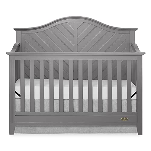 Dream On Me Ella 5-in-1 Full Size Convertible Crib in Storm Grey, Greenguard Gold Certified