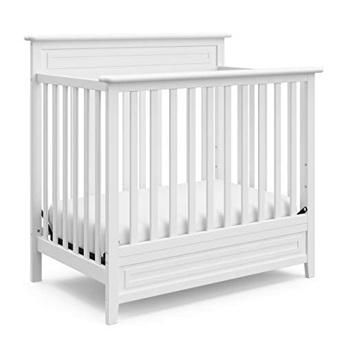 Storkcraft Petal 5-in-1 Convertible Mini Crib with Mattress, White