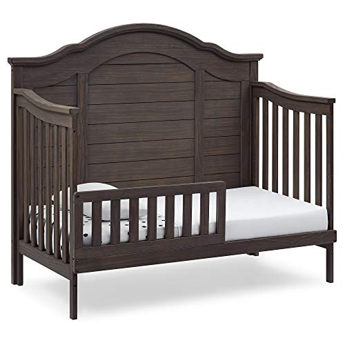 Simmons Kids Asher 6-in-1 Convertible Crib with Toddler Rail, Greenguard Gold Certified, Rustic Grey