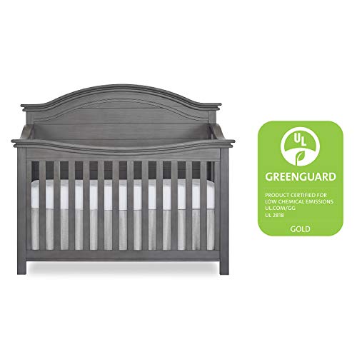 Evolur Belmar Curve 5-in-1 Convertible Crib in Rustic Grey
