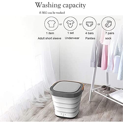 MUMUJJ Portable Mini Folding Clothes Washing Machine, Washing Bucket Automatic Laundry, Home Travel Self-Driving Tour Underwear Collapsible Washer (Color : Pink)