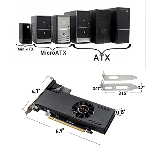 SAPLOS Radeon RX 550 Low Profile Graphics Card, 4GB, GDDR5, 128-bit, VGA DVI-D HDMI, Video Card for PC Gaming, 4K Display, Computer GPU, for Desktop SFF Small Form Factor, DirectX 12, Low Power