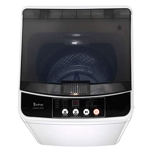 YYAO Full-Automatic Washing Machine Portable Compact Washer 10 Lbs Laundry Washer Spin with Drain Pump,10 programs 8 Water Level Selections with LED Display,Gray