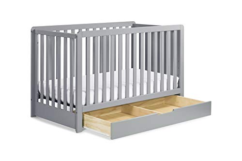 Carter's by DaVinci Colby 4-in-1 Convertible Crib with Trundle Drawer in Grey, Greenguard Gold Certified, Undercrib Storage