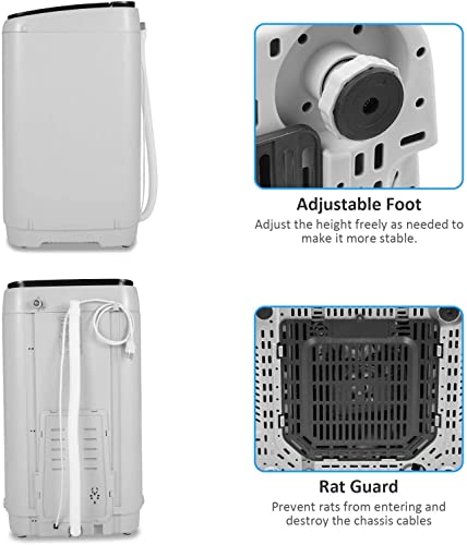 Tinfancy Portable Washer and Dryer Combo - 15.5 LBs 1.7 Cu.ft Compact Washing Machine and Dryer, 2-in-1 Automatic Small Laundry Appliances with Drain Pump for Apartment RV Dorm, 10 Programs 8 Water Level