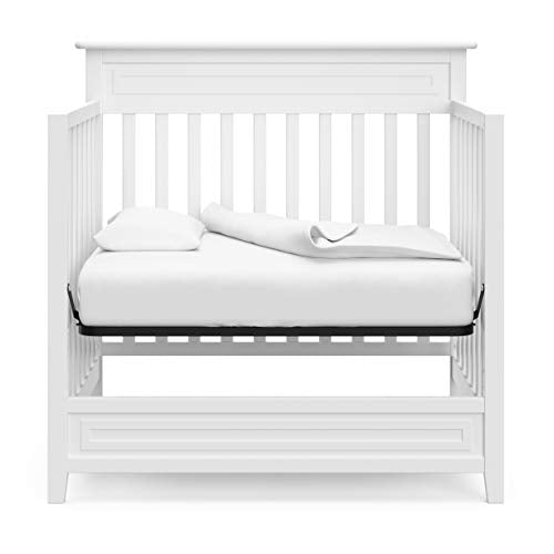Storkcraft Petal 5-in-1 Convertible Mini Crib with Mattress, White