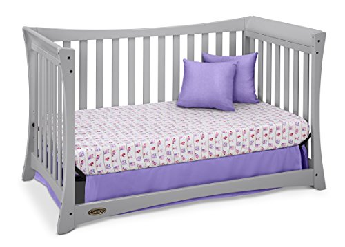 Graco Tatum 4-in-1 Convertible Crib, Pebble Gray, Solid Pine and Wood Product Construction, Converts to Toddler Bed or Day Bed (Mattress Not Included)
