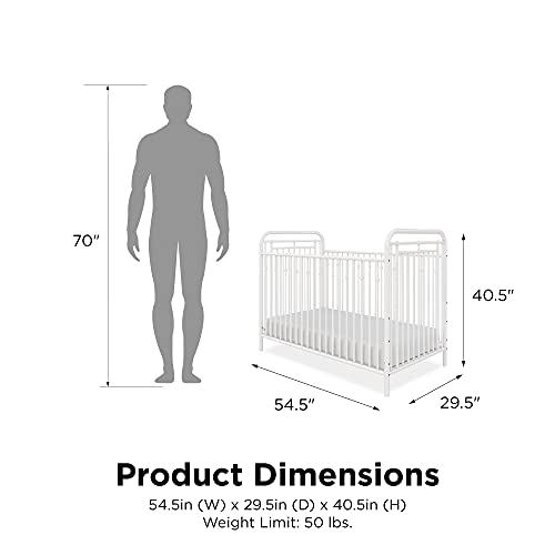 Little Seeds Monarch Hill Hawken Metal Crib, Nursery Furniture, White