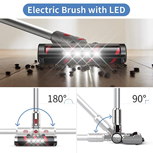 UONI X1 Cordless Vacuum Cleaner 28KPA Powerful Suction 3 in 1 Lightweight Stick Vacuum with LED Headlights, Up to 60 Mins Runtime Detachable Battery Perfect for Pet Hair Floor Hardwood Home
