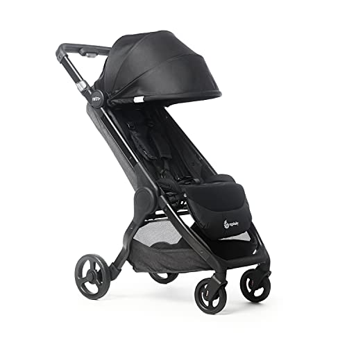 Ergobaby Metro+ Compact Baby Stroller, Lightweight Umbrella Stroller Folds Down for Overhead Airplane Storage (Carries up to 50 lbs), Car Seat Compatible, Black