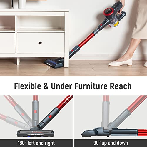 Fabuletta 10-in-1 Cordless Vacuum Cleaner - 24Kpa 250W Brushless Motor Stick Vacuum, Up to 45 Mins Max Runtime Detachable Battery, Led Display, Lightweight Vacuum for Carpet Hard Floor Pet Hair