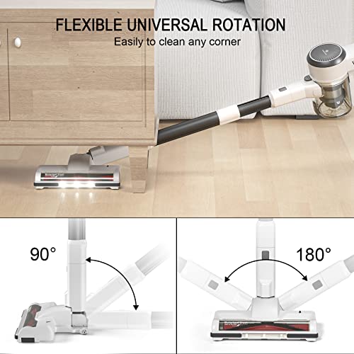 Vacuum Cleaner, 600W Powerful 20KPA Suction Stick Vacuum Cleaner with LED Floor Head, Self-Standing &Multi-Tool, Lightweight Handheld Vacuum for Hardwood Pet Hair G165