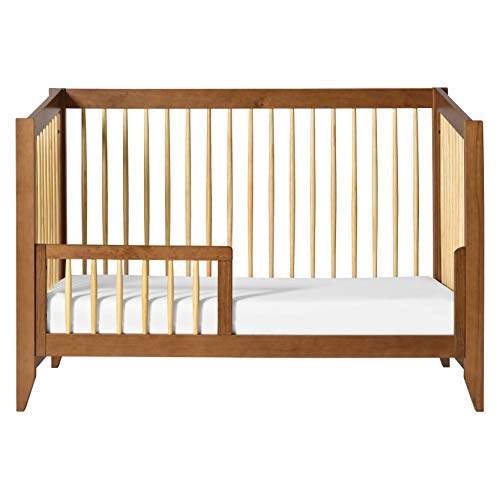Babyletto Sprout 4-in-1 Convertible Crib with Toddler Bed Conversion Kit in Chestnut and Natural, Greenguard Gold Certified