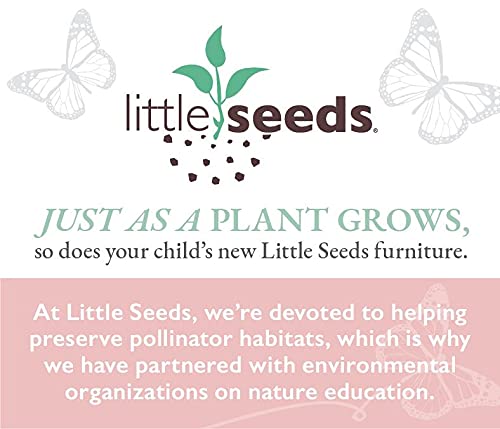 Little Seeds Piper Upholstered Convertible Metal Crib, Nursery Furniture, Dove Gray