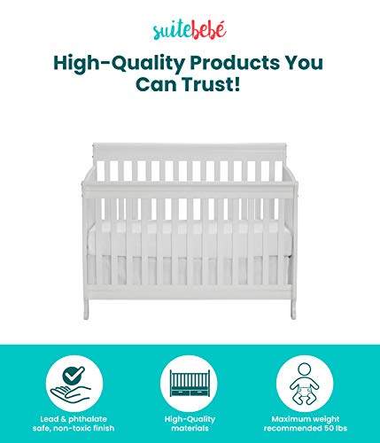 Suite Bebe Riley 4 in 1 Convertible Crib, Lilac Finish