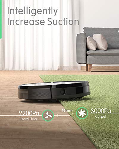 ZOOZEE Z50 Robot Vacuum Cleaner with 3000Pa Max Suction Power, Vacuum and Mop 2-in-1,5200mAh Super Battery Life,Quiet and Self-Charging, Pet and Carpet Friendly Robtic Vacuum, Works with Siri Alexa