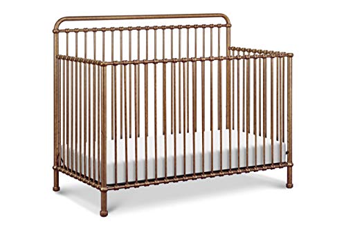 Million Dollar Baby Classic Winston 4-in-1 Convertible Metal Crib in Vintage Gold, Greenguard Gold Certified