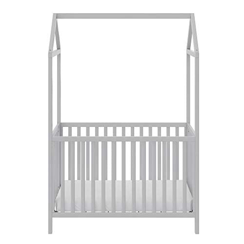 Little Seeds Rowan Valley Skyler 3-in-1 Convertible Crib with Canopy, Dove Gray