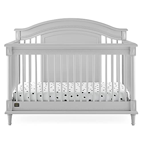 Simmons Kids Juliette 6-in-1 Convertible Crib with Toddler Rail, Greenguard Gold Certified, Moonstruck Grey