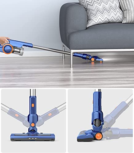 Cordless Vacuum Cleaner, 23000Pa Powerful Suction Stick Vacuum, 50Mins Runtime Cordless Vacuum with Ultra-Quiet Lightweight Vacuum for Home Hardwood Floor Carpet Pet Cleaning