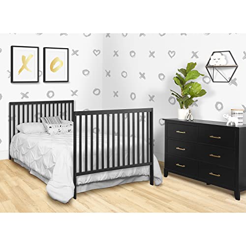 Dream On Me Synergy 5-in-1 Convertible Crib in Black, Greenguard Gold Certified
