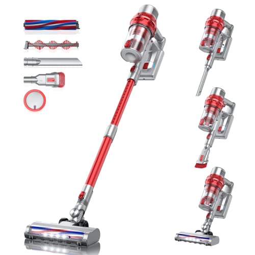 BuTure Cordless Vacuum Cleaner, Powerful Stick Vacuum with 380W 30KPa, 35min Runtime Lightweight Vacuum Cleaners with Telescopic Tube and Detachable Battery Handheld Vacuum for Carpet/Floor/Pet/Stair