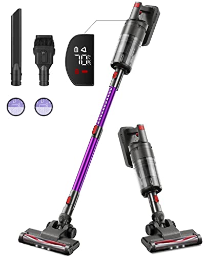 Cordless Vacuum Cleaner 20KPa 4 in 1 Stick Vacuum Cleaner with LED Display 40 Minutes Runtime Lightweight Vacuum for Pet Hair Carpet Hardwood Floor