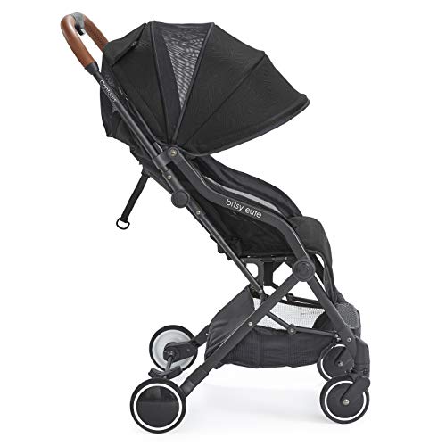 Contours - Bitsy Elite - Compact Fold Lightweight Stroller for Travel Adapter Free Infant Car Seat Compatibility - Onyx Black