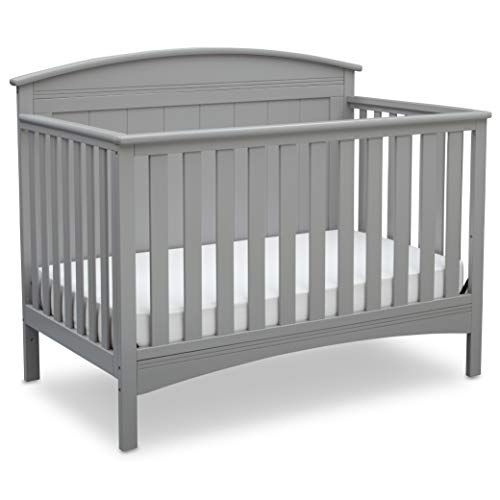 Delta Children Archer Solid Panel 4-in-1 Convertible Baby Crib - Greenguard Gold Certified, Grey