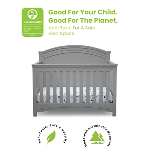 Simmons Kids SlumberTime Emma 4-in-1 Convertible Baby Crib N More - Greenguard Gold Certified, Grey