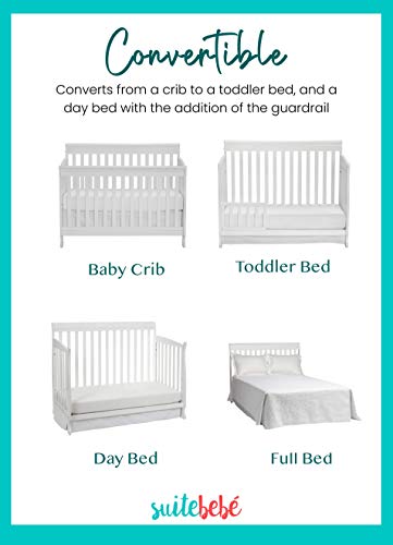 Suite Bebe Riley 4 in 1 Convertible Crib, Lilac Finish