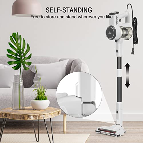 Vacuum Cleaner, 600W Powerful 20KPA Suction Stick Vacuum Cleaner with LED Floor Head, Self-Standing &Multi-Tool, Lightweight Handheld Vacuum for Hardwood Pet Hair G165