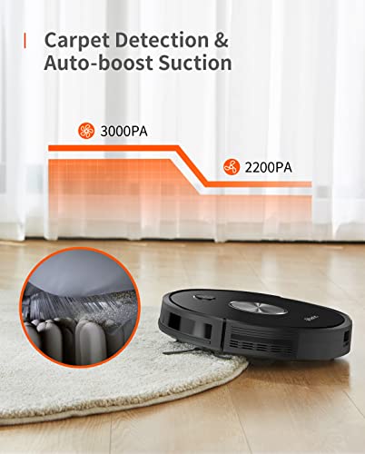 Ultenic D5s Pro Robot Vacuum and Mop Combo, 3000Pa Strong Suction, Row-by-Row Cleaning, APP Control, Self-Charging, Works with Alexa, Boundary Strips, Good for Pet Hair, Hard Floor and Carpet