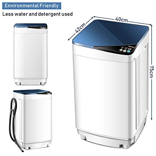 SAFEPLUS Portable Clothes Washing Machines,Automatic Small Washer and Spin Dryer 7.7 lbs Load Capacity Compact Laundry Washer with Built in Barrel Light for Apartments RVs and Small Space Living