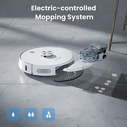 HONITURE Q6pro Robot Vacuum Cleaner, Self Emptying Robot Vacuum And Mop Combo, 3000Pa Suction, LIDAR Navigation, Multi-Floor Mapping, Virtual Boundary, Ideal For Pet Hair And Hard Floor Carpet (White)