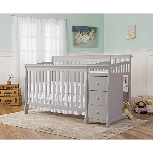 Dream On Me 5-in-1 Brody Convertible Crib with Changer in Pebble Grey, Greenguard Gold Certified , 69x39.1x33.2 Inch (Pack of 1)
