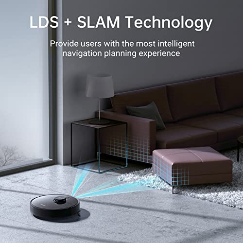 Dreametech D9 Max Robot Vacuum and Mop Combo, Lidar Navigation Robot Vacuum Sweep and Mop 2-in-1, 4000Pa Strong Suction Power, 150min Runtime, Compatible with Alexa, Map for Carpet, Hard Floor