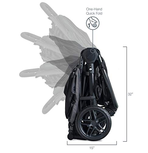 Britax B-Free Stroller | All Terrain Tires + Adjustable Handlebar + Extra Storage with Front Access + One Hand, Easy Fold, Pewter