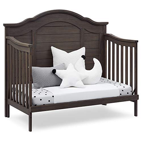 Simmons Kids Asher 6-in-1 Convertible Crib with Toddler Rail, Greenguard Gold Certified, Rustic Grey
