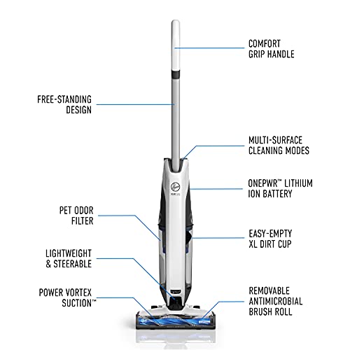 Hoover ONEPWR Evolve Pet Cordless Small Upright Vacuum Cleaner, Lightweight Stick Vac, For Carpet and Hard Floor, BH53420V, White