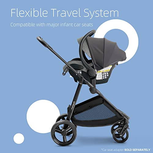 Mompush Wiz 2-in-1 Baby Stroller with Bassinet Mode - Foldable Infant Stroller to Explore More as a Family - Toddler Stroller with Reversible Stroller Seat - Travel System Compatible