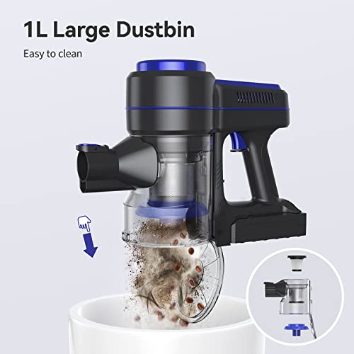 Cordless Vacuum Cleaner, EICOBOT A10 High Efficiency Stick Vacuum with 30min Long Runtime Detachable Battery, 4 in 1 Lightweight Quiet Vacuum Cleaner Perfect for Hardwood Floor Pet Hair